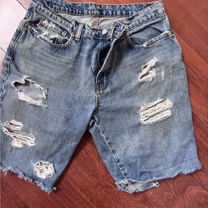 Polo Ralph Lauren Distressed Blue Denim Shorts